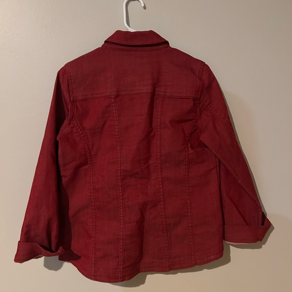 Y2K Denim & Co Red Denim Button Jacket - Picture 2 of 4